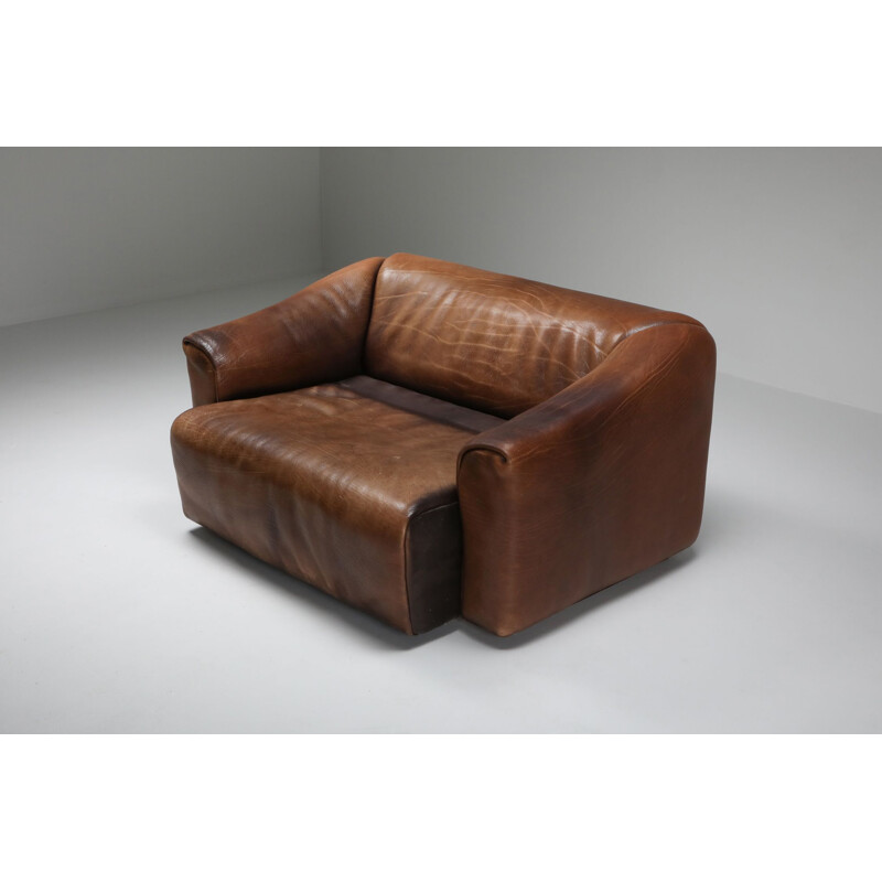 Vintage DS 47 brown Leather Sofa by De Sede, 1970s