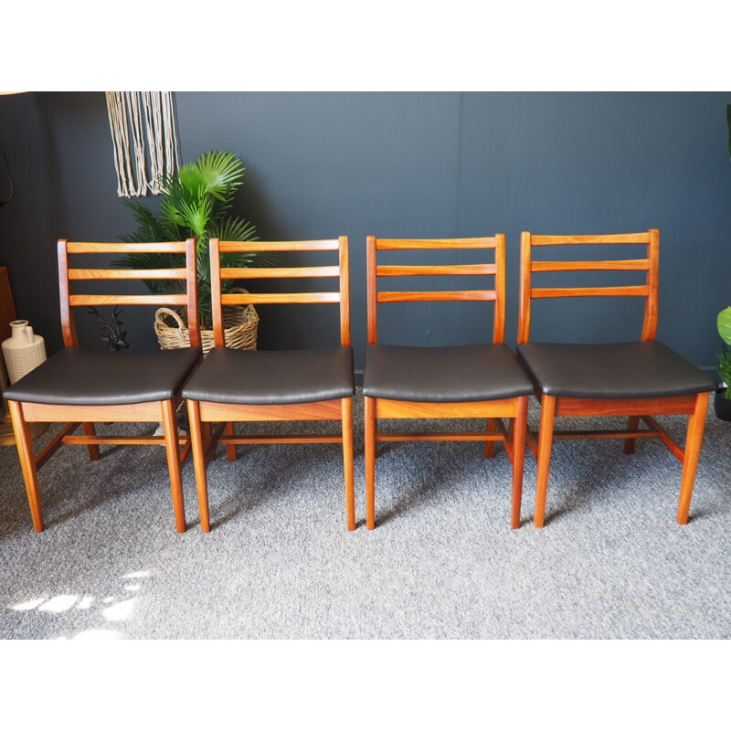 Set of 4 vintage teak dining chairs by  A&FH Furniture