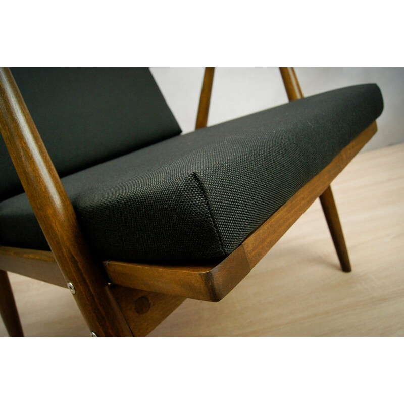 Czech black vintage armchair from TON, 1960s