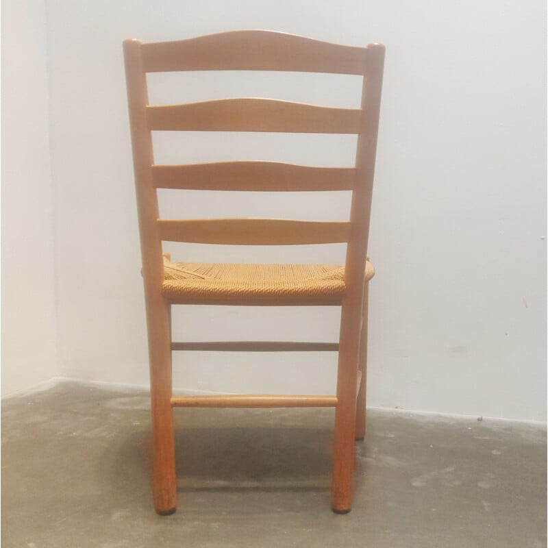 Vintage beech and paper cord "Kirkestol" chair by Kaare Klint, 1960s