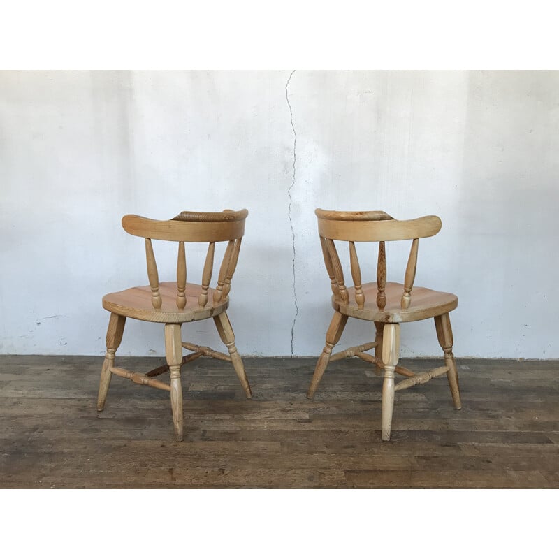 Vintage pine table and chairs set 1950-1960