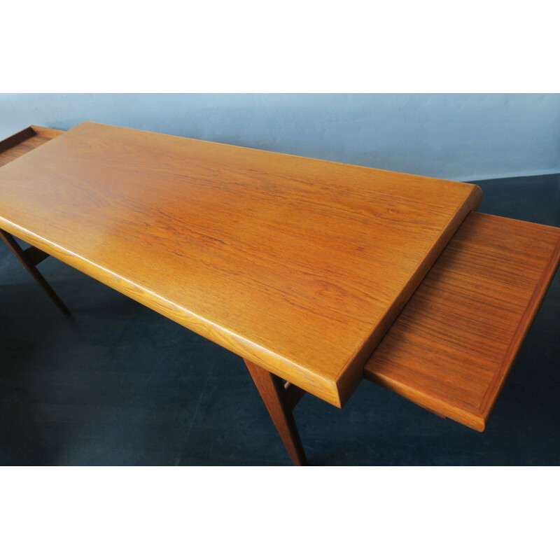 Vintage multifunctional teak coffee table by Johannes Andersen for Trioh, 1960s