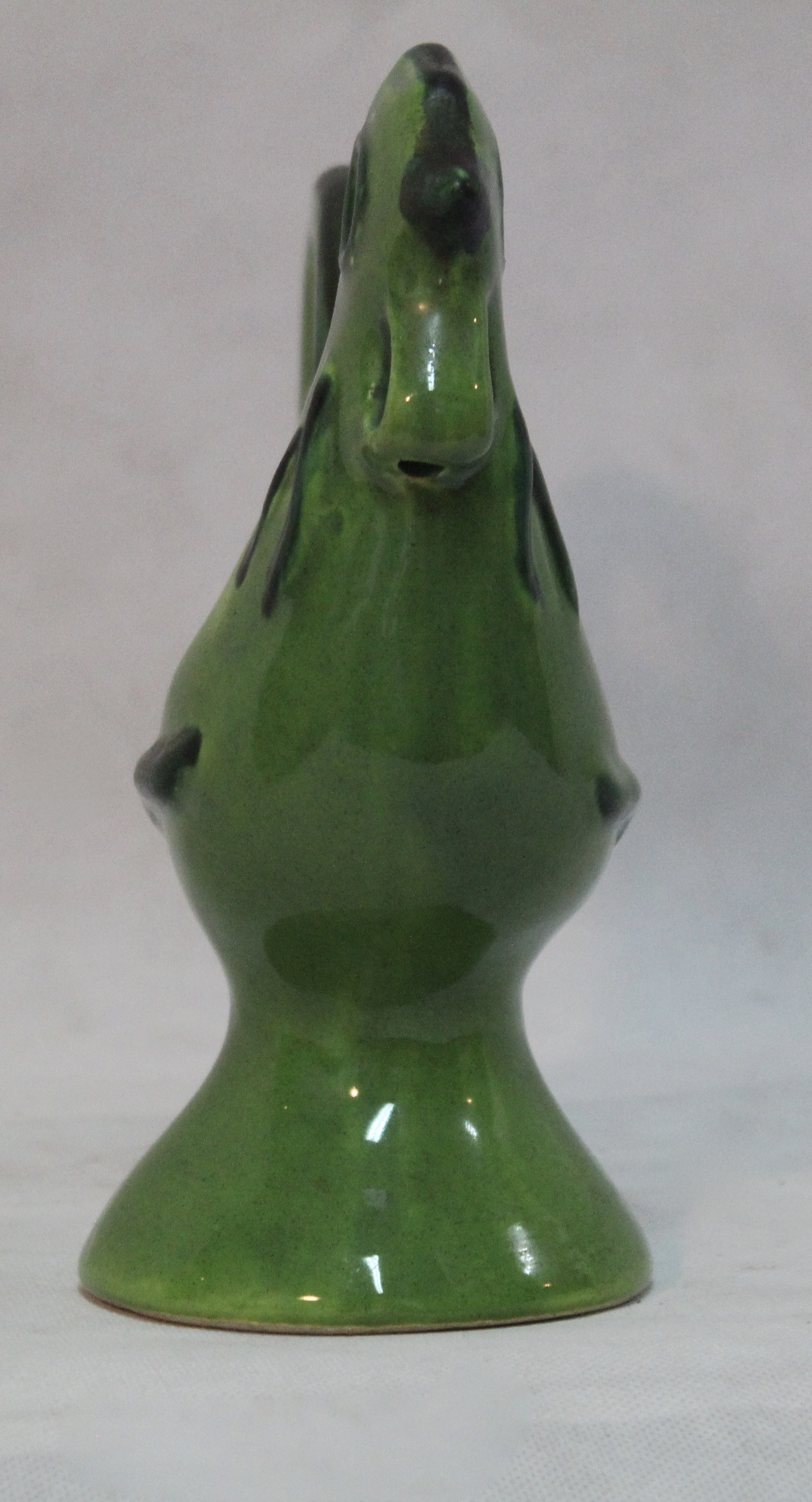 Les Grottes de Dieulefit rooster in green ceramic -1950 - Design Market