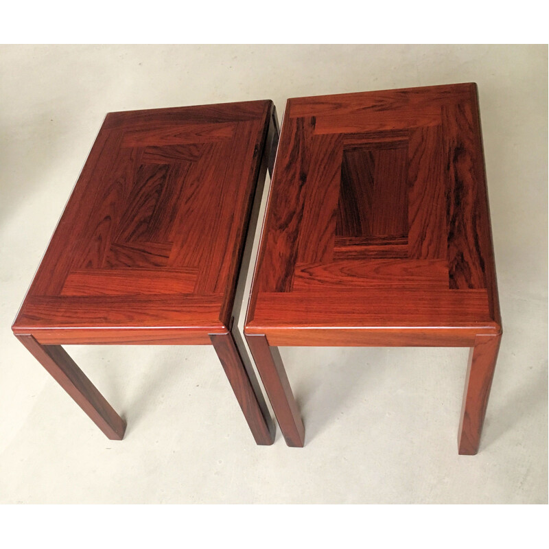 Set of 2 Danish sidetables in mahogany by Vejle Stole Fabrik, 1970s