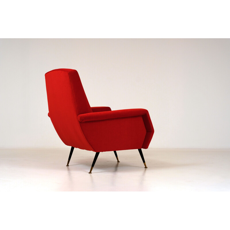 Velvet armchair 1950 by Gigi Radice Italy