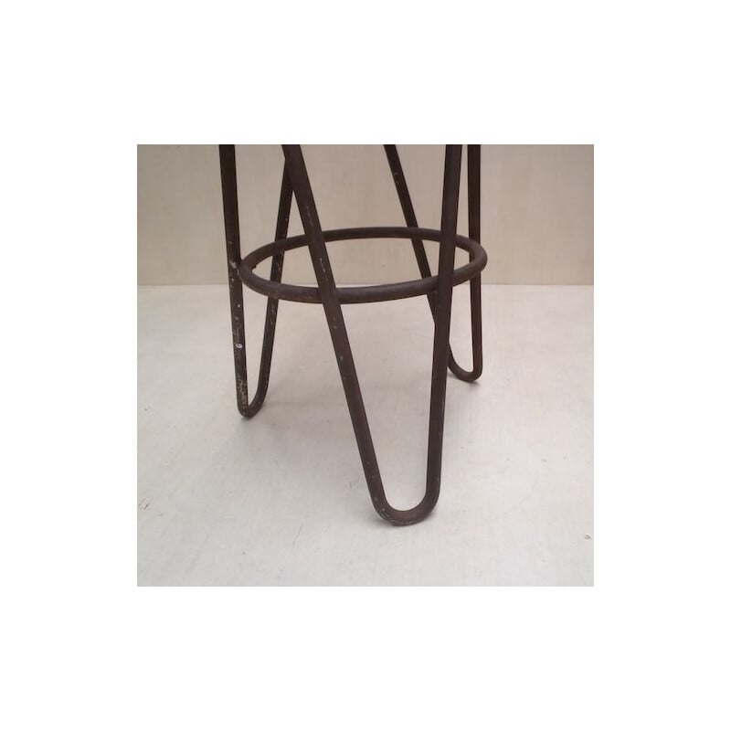 Pair of vintage metal tubular stools chromed Marcel Breuer B114 1930