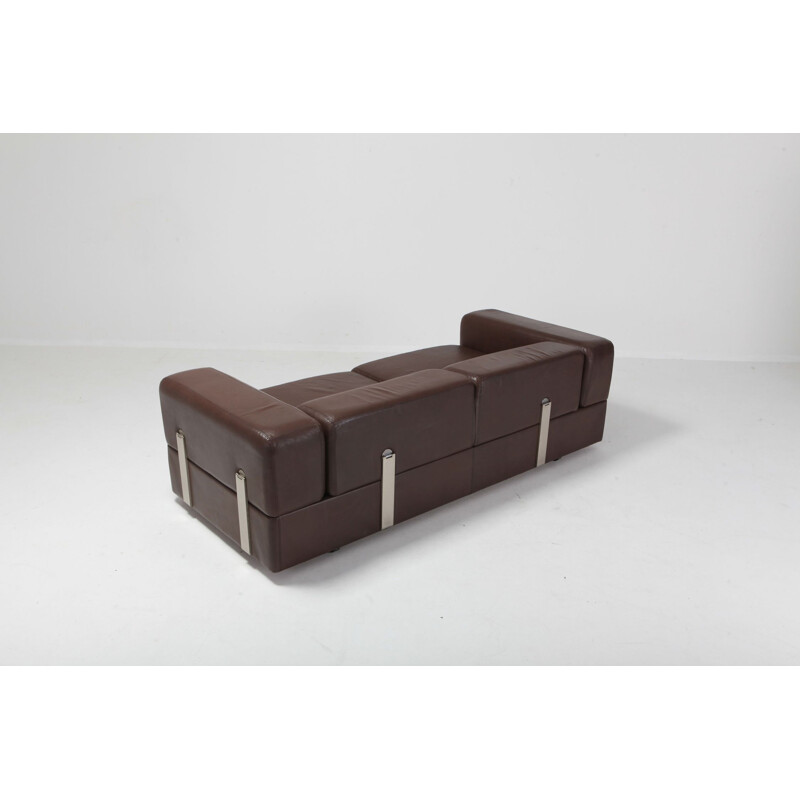 711 daybed in brown leather by Tito Agnoli  Mid-Century 1960s