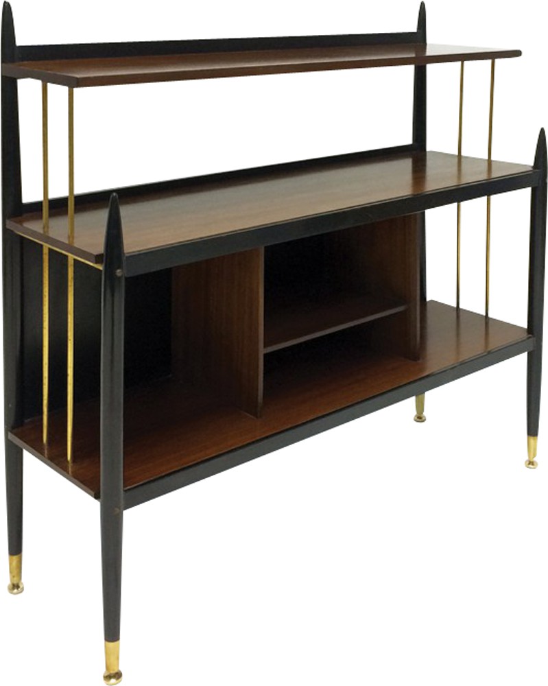 Ebonised Beech And Brass G Plan Bookcase 1950s Design Market