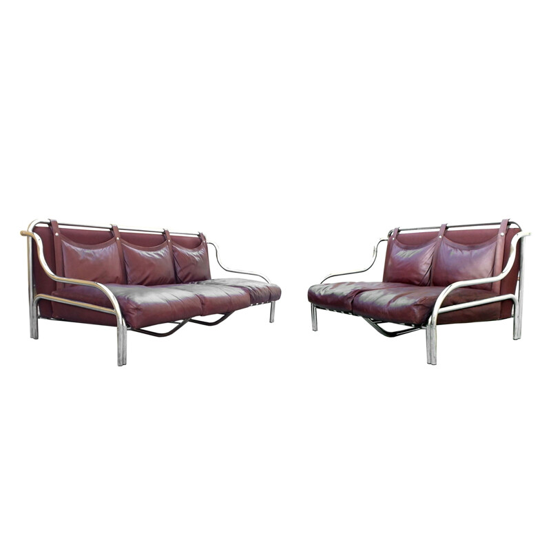 Pair of vintage sofas by Gae Aulenti production Poltronova Italy 1965