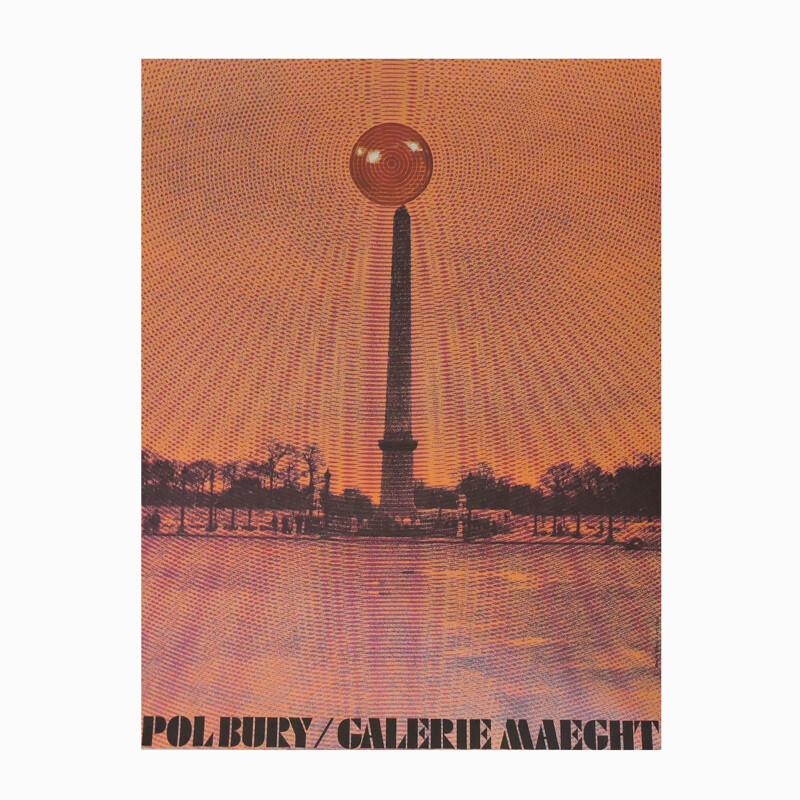 Vintage Bold Pol Bury Kinetic Galerie Maeght Poster, French 1970s