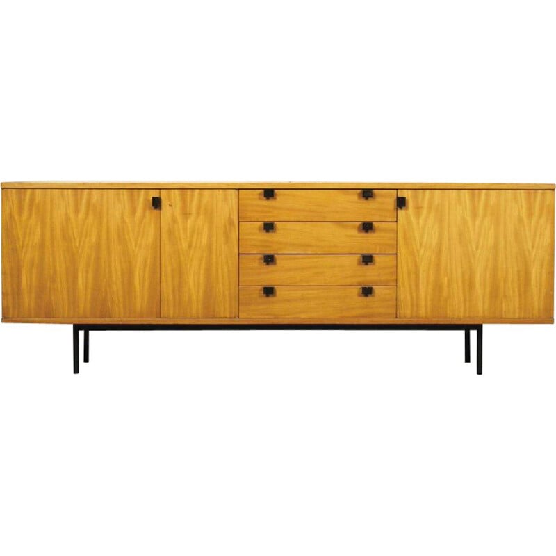 Vintage enfilade for TV Furniture. Meriser mahogany interior veneer Alain Richard 1954 