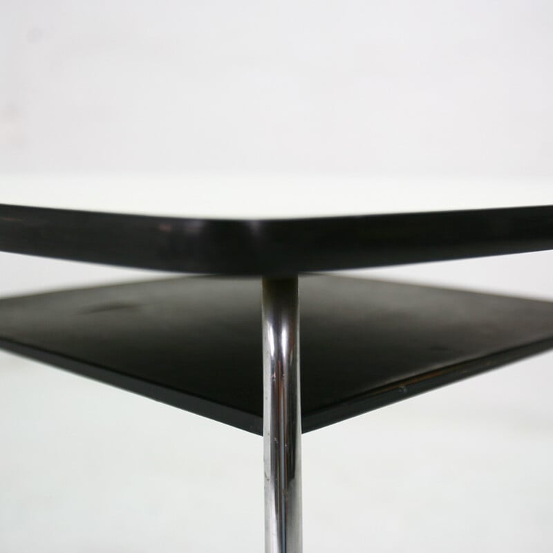 White square side table in formica and steel - 1950s