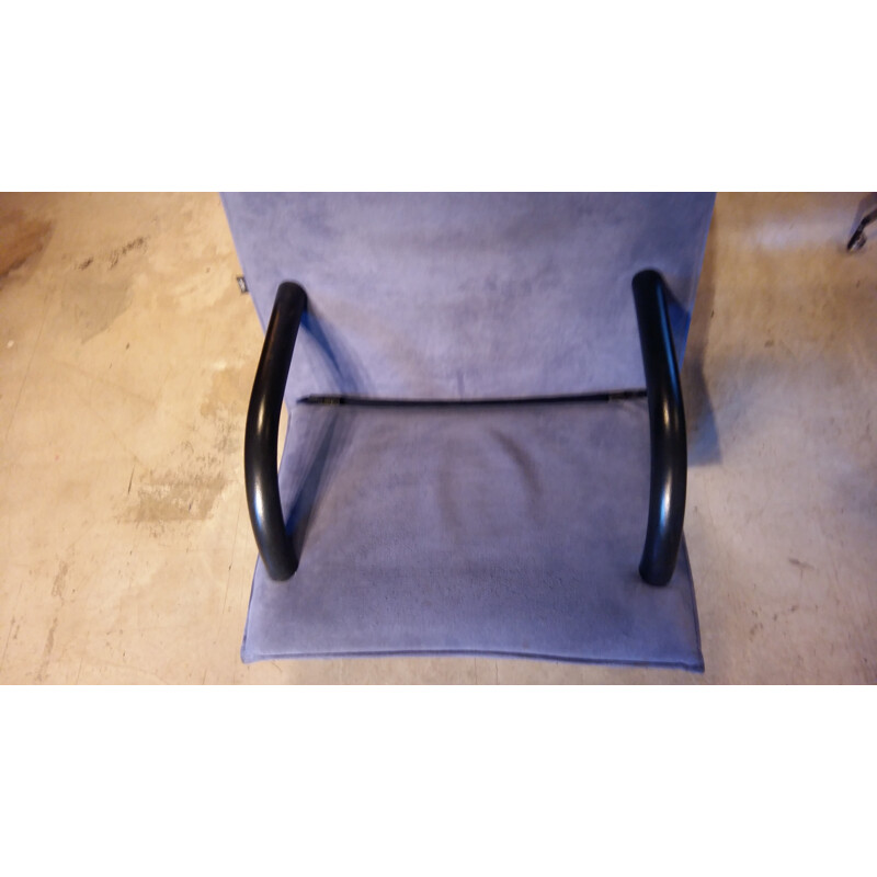 Artflex "T-Line" armchair in blue Alcantara, Burkhard VOGTHERR - 1984