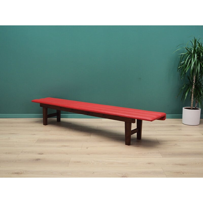 Vintage Bench red eco-leather, Danish 1990s	