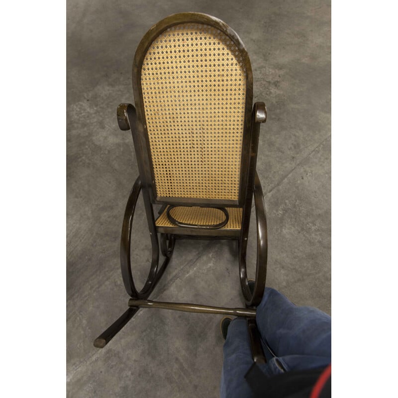 Rocking-chair vintage Thonet canage 1900