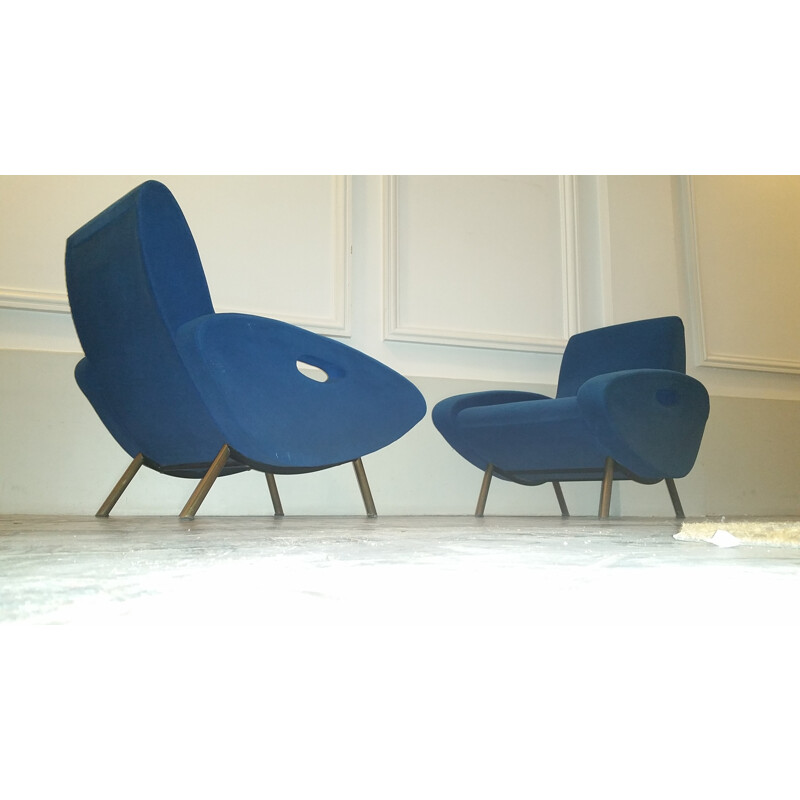 Blue Maurice Mourra armchair, François LETOURNEUR - 1955