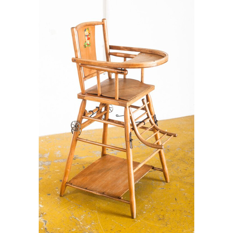 Vintage high chair for children Convertible France, 1950