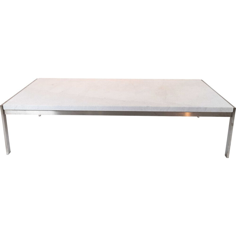Vintage Coffe table, model PK63A, in stainless steel and marble designed by Poul Kjærholm and manufactured by Fritz Hansen 2016