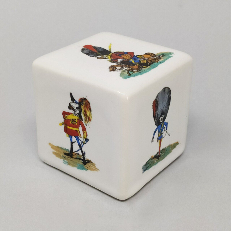 Vintage Fornasetti Ceramic Paperweight by Piero Fornasetti 1950s