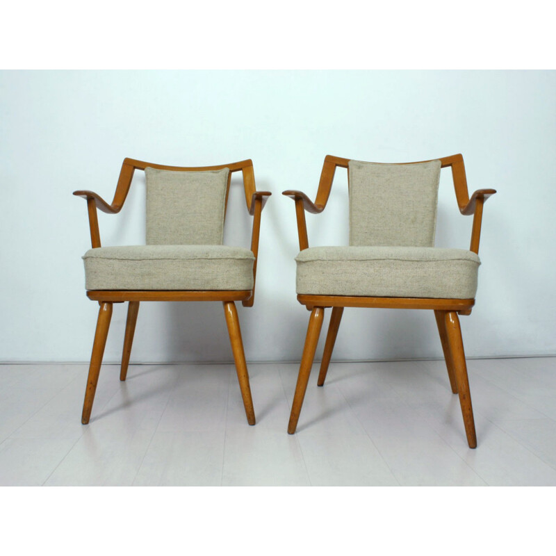 German pair of beechwood Casala easy chairs - 1950s