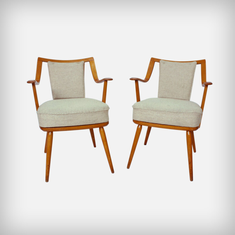 German pair of beechwood Casala easy chairs - 1950s