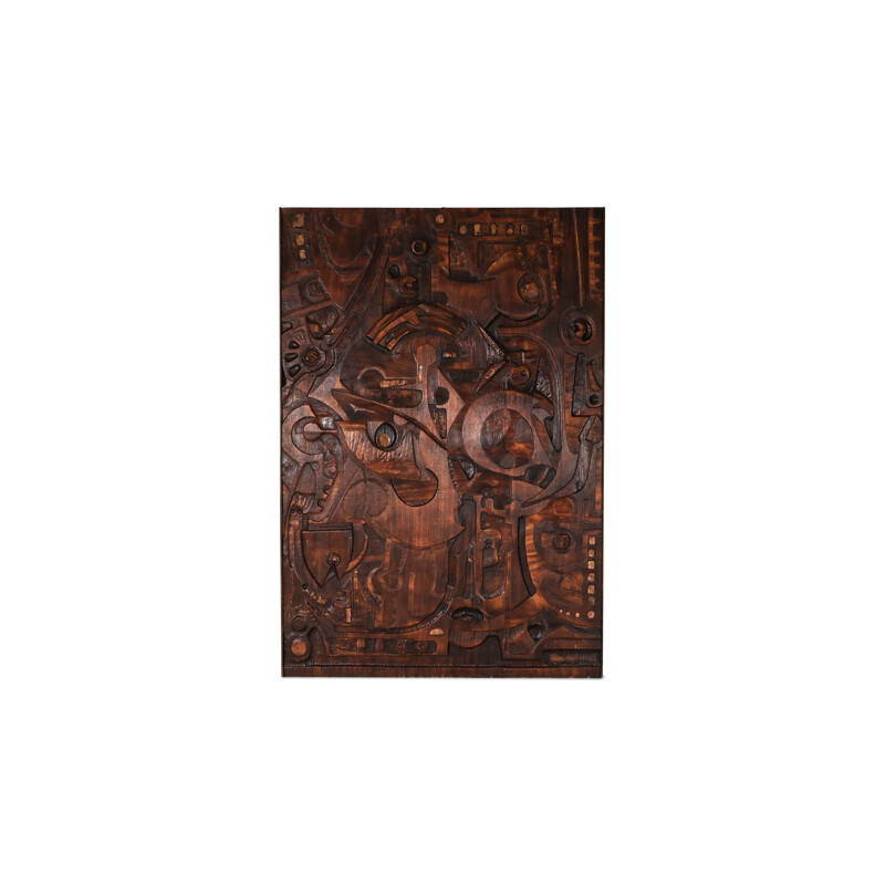 Vintage Carved Wall Panel by Studio Ponzio, Italy 1930s