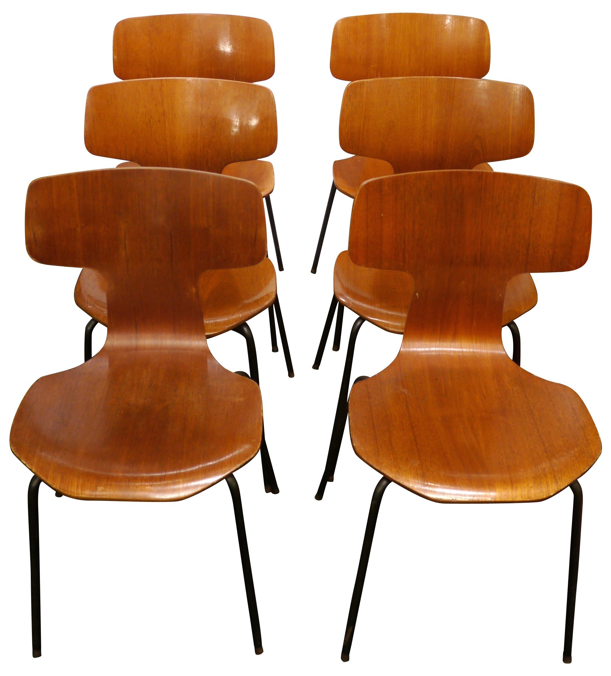 6 chairs "Hammer" Arne JACOBSEN 60 Design Market