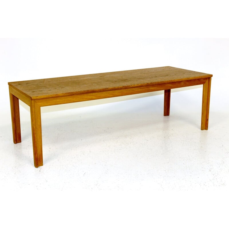 Vintage minimalist oak bench Sweden 1960s