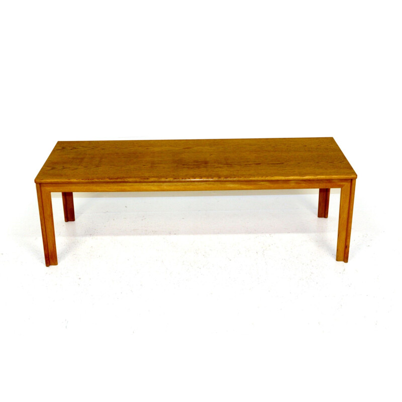 Vintage minimalist oak bench Sweden 1960s