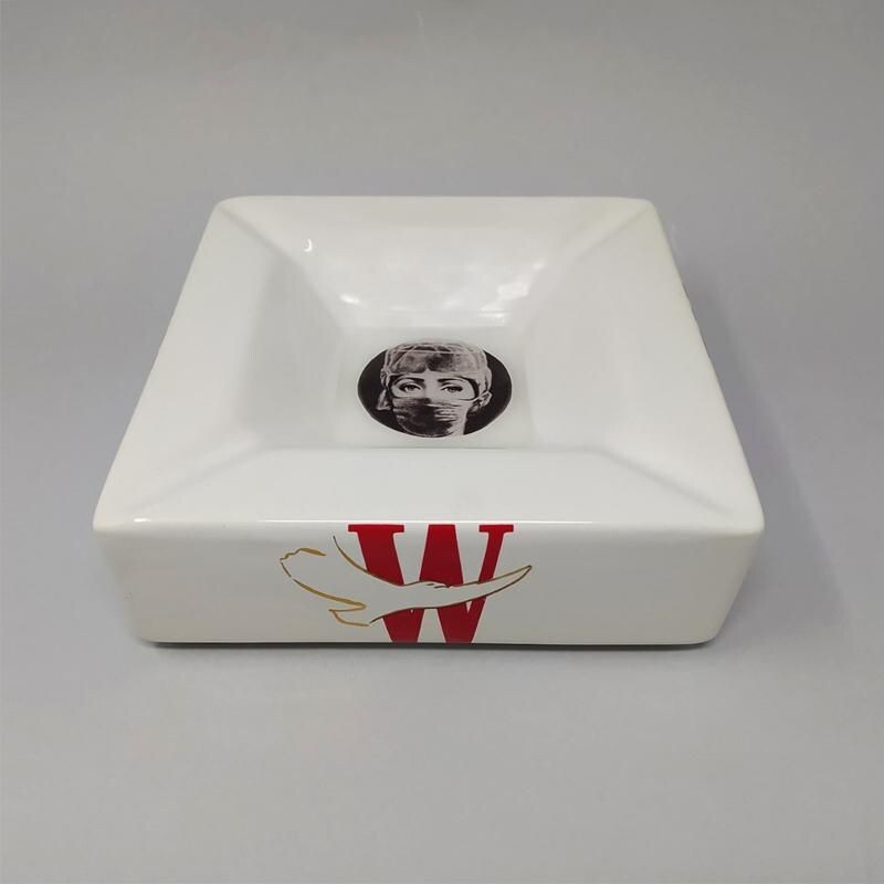 Vintage Fornasetti Porcelain Ashtray Empty Pocket by Piero Fornasetti for Winston 1970s