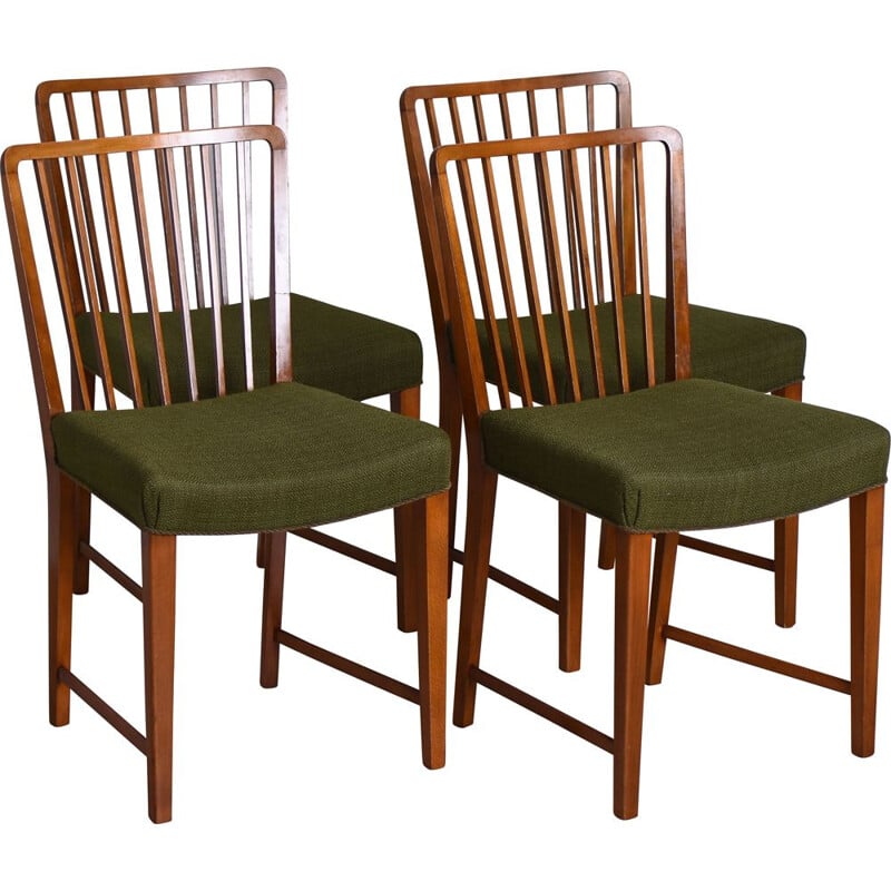 Set of 4 vintage Chairs Fritz Hansen Denmark 1940s