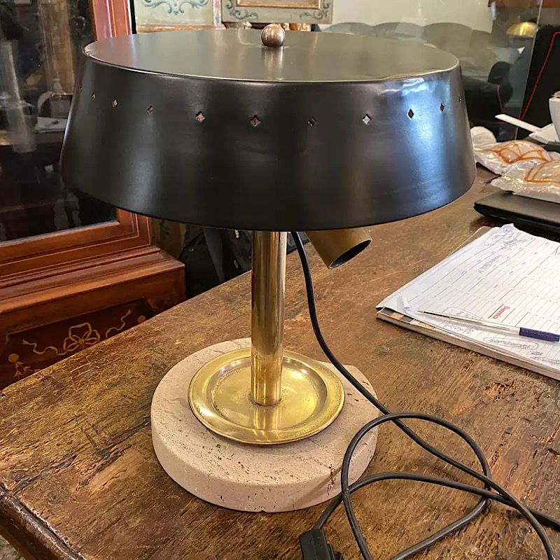 Brass Table Lamp Italian 1960s, Mid Century Brass Table Lamp Vintage