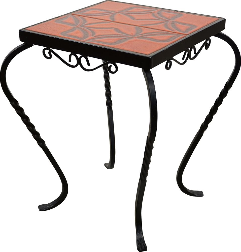 Vintage Ceramic And Wrought Iron Side Table 1950s Design Market