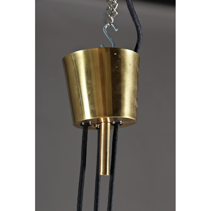 Danish brass pendant in brass with counter weight - 1960s