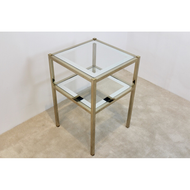 Side table in glass mirror - 1970s