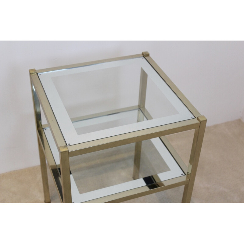 Side table in glass mirror - 1970s