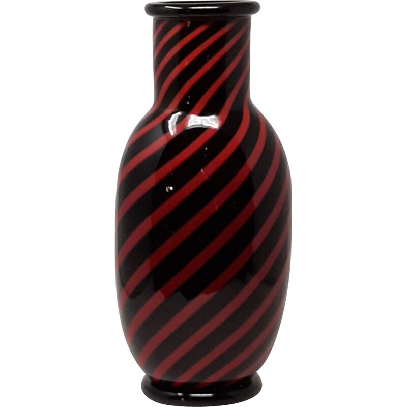 Vase vintage "Rosso Nero" By Archimede Seguso 1960s