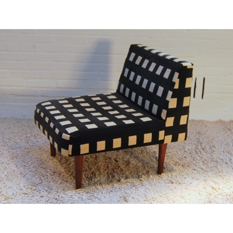Armchair "President" black and white - 50s