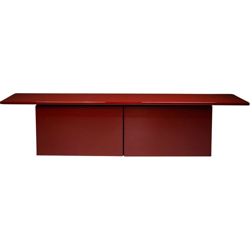 Vintage Red lacquer credenza by Giotto Stoppino for Acerbis 1977s