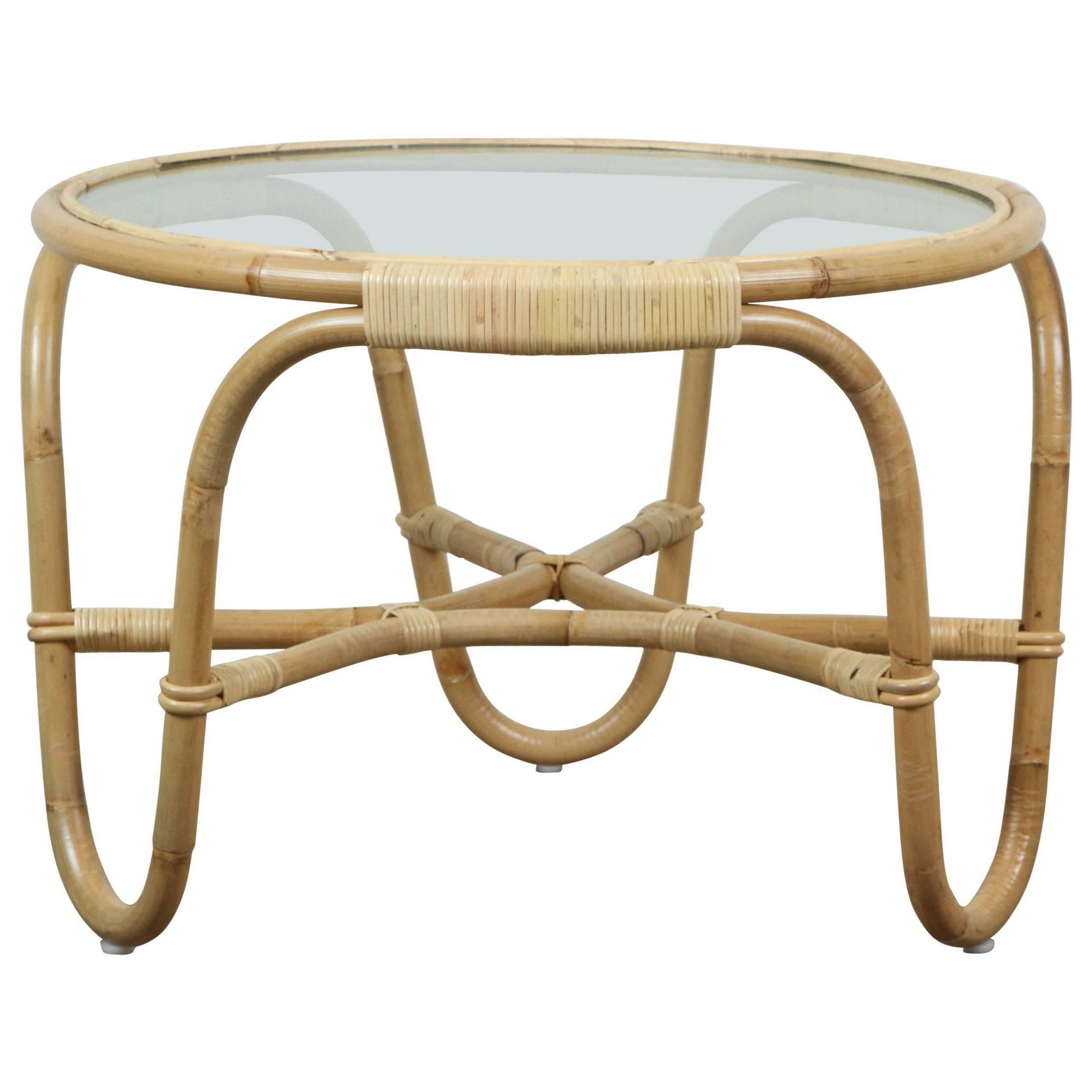 Vintage Rattan And Glass Coffee Table Design Market
