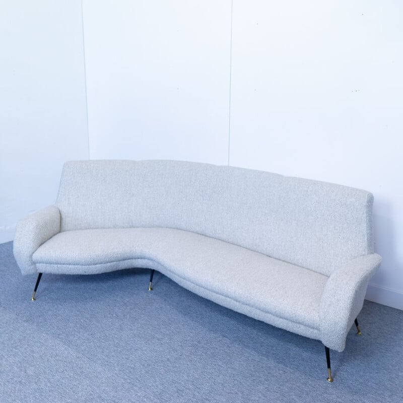 Vintage curved sofa by Gigi Radice for Minotti 1960