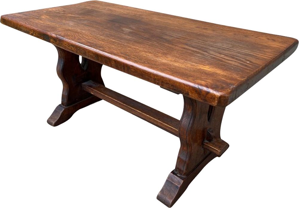 Vintage Monastery Coffee Table In Solid, Old Solid Oak Side Table