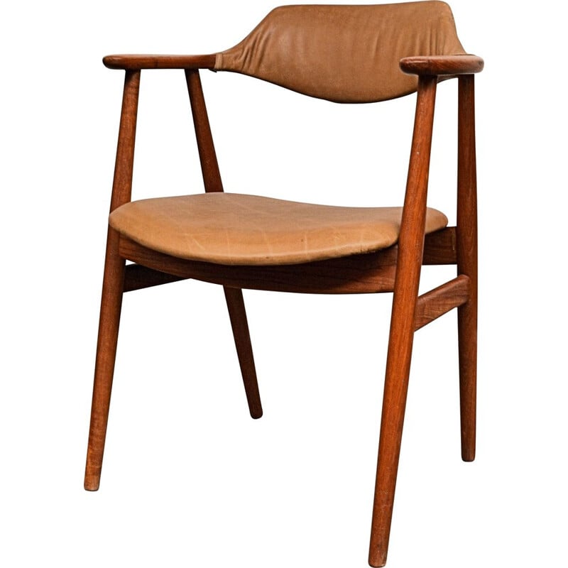Vintage teak armrest chair by Erik Kirkegaard 1960s
