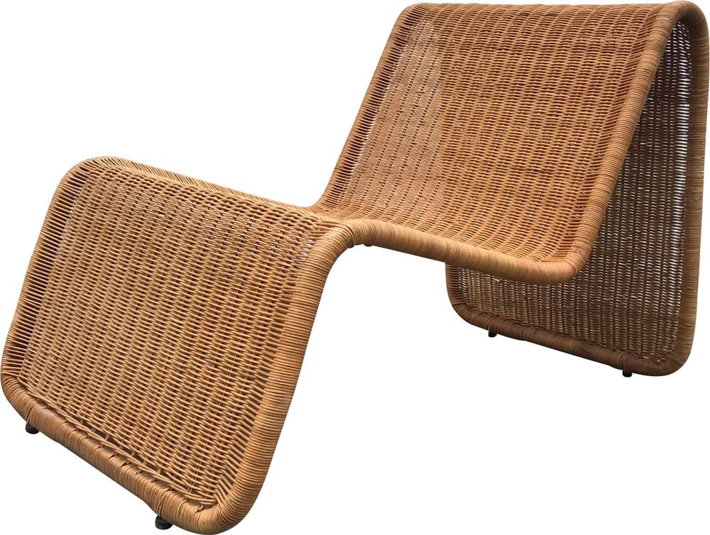 Vintage Rattan Lounge Chair, Wicker Arm Chair