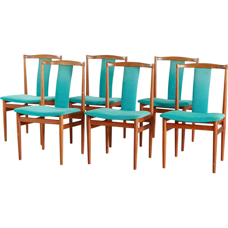 Set of 6 vintage Teak Dining Chairs by Henning Sorensen for Danex, Danish 1960s