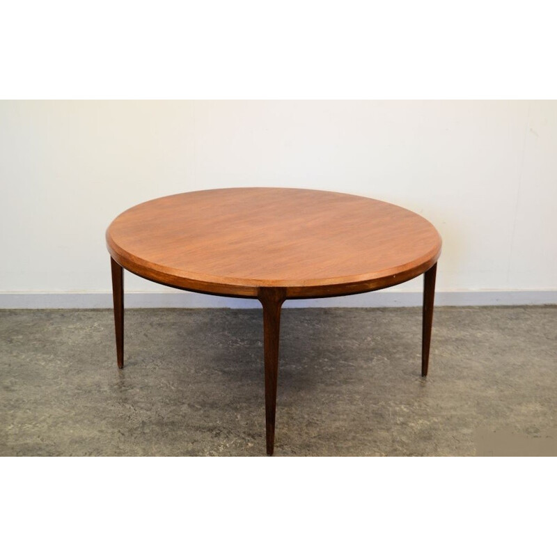 Round Silkeborg Møbelfabrik coffee table in teak, Johannes ANDERSEN - 1950s