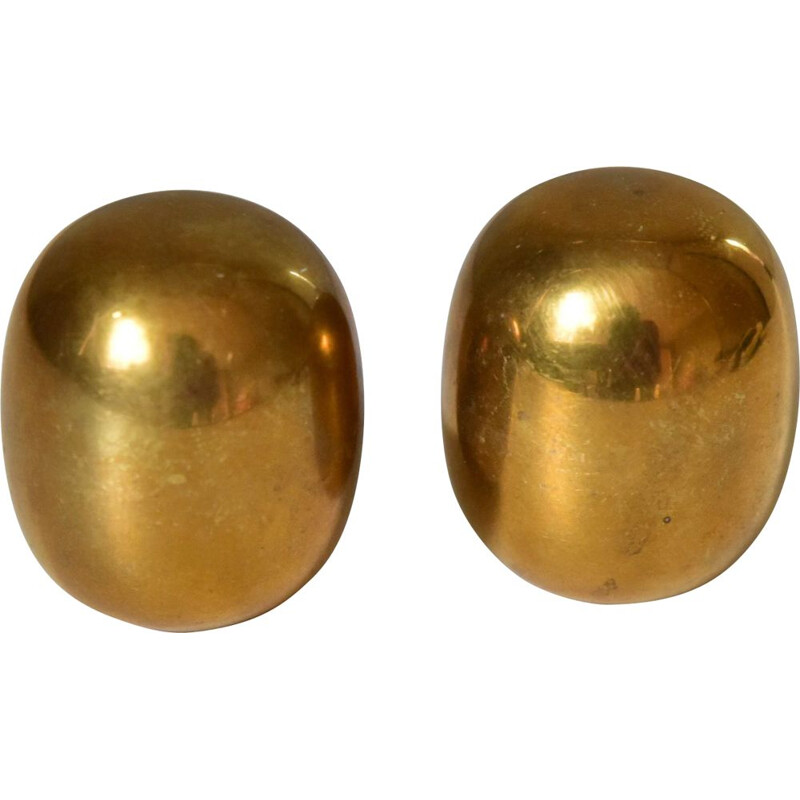 Vintage Pairs of brass Piet Hein Super Egg by Henning Glahn Danks Denmark