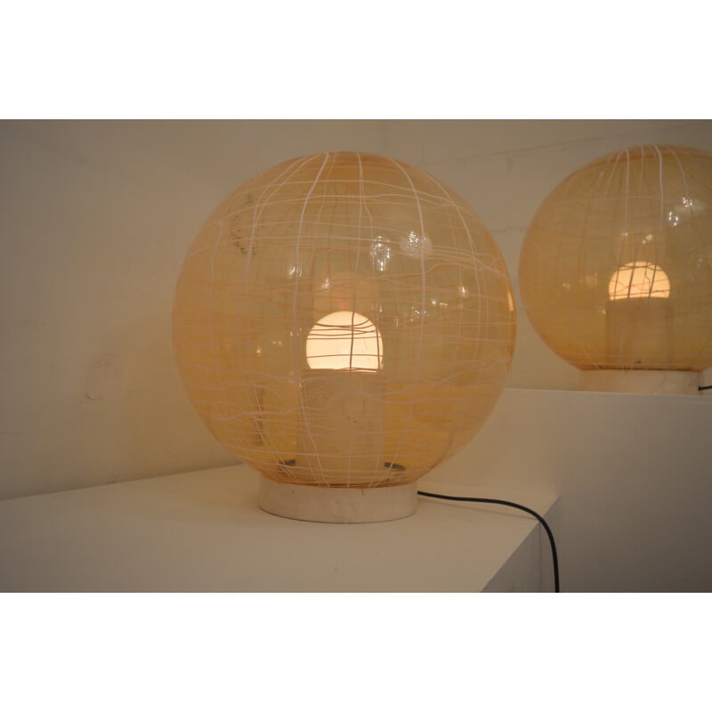 La Murina pair of large Murano lamps - 1960s