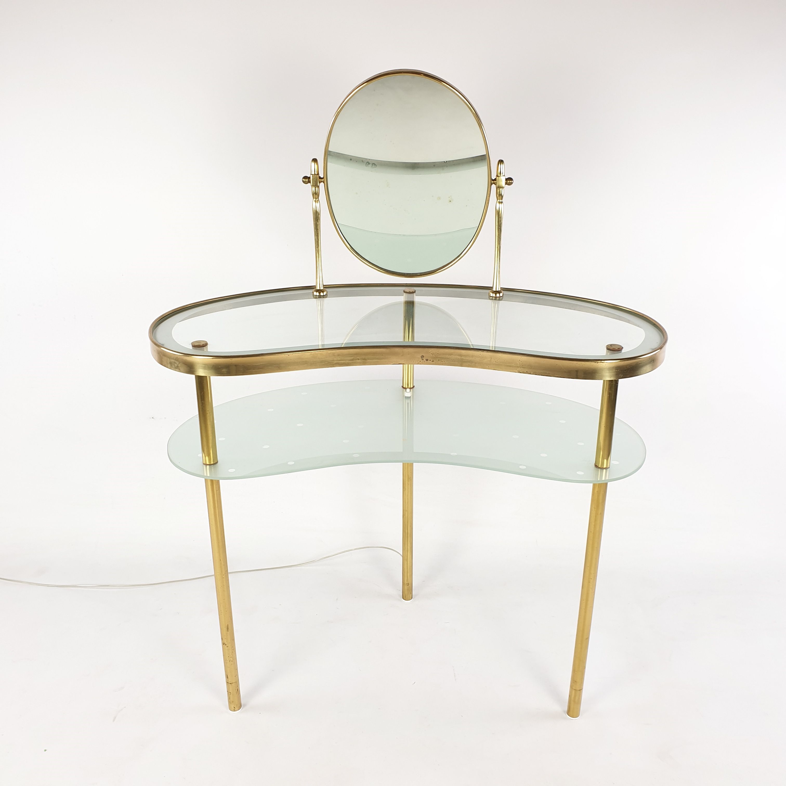 Vintage Dressing Table With Mirror By Luigi Brusotti