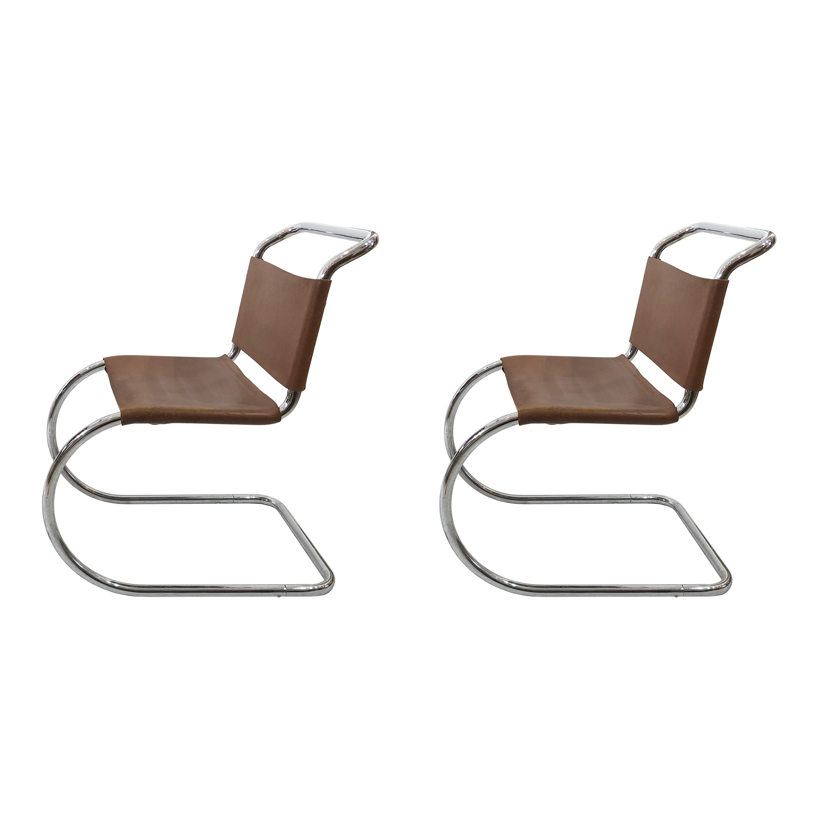 Chrome Dining Chairs, Vintage Leather And Chrome Dining Chairs